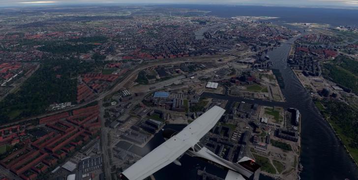 Flugsimulator-Fotos Dänemark von oben